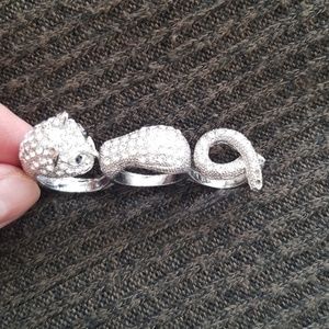 silver tiger head rings